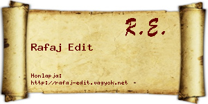 Rafaj Edit névjegykártya